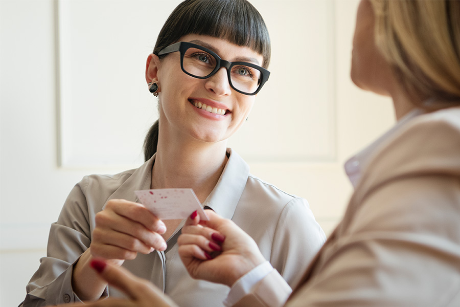 The unmistakable feeling of giving or receiving a business card